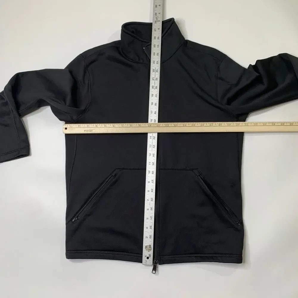 Theory Jacket Mens M Medium Black Polartec Fleece Warmup Stretch Made Canada